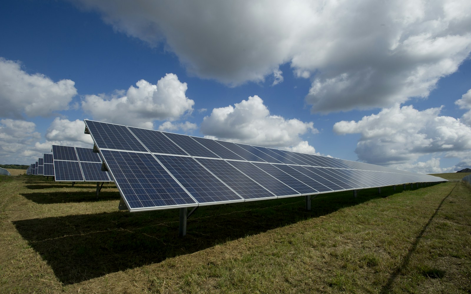 Solar panels under open sky